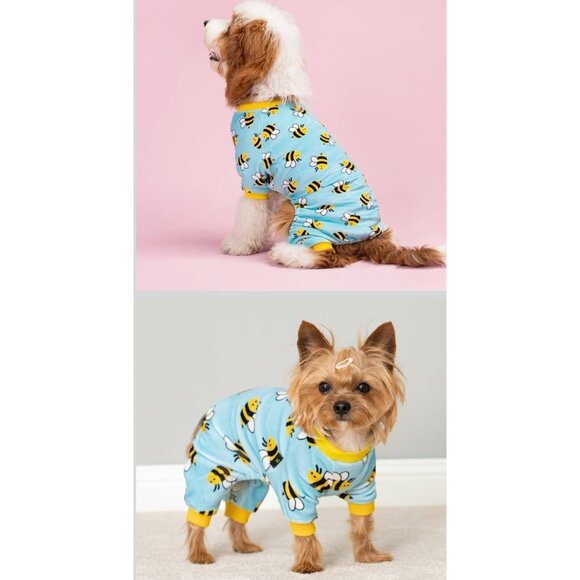 Bumble Bee Fleece Dog Pajamas Warm Winter Clothes for Small Dogs Size Medium NEW - Picture 4 of 7